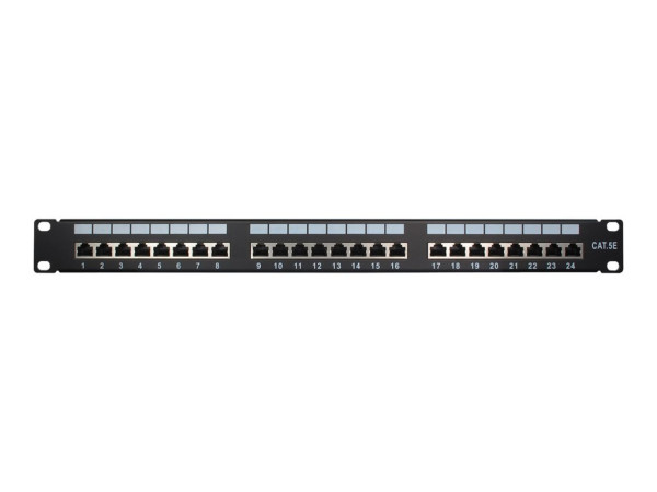 Inter-Tech 19" CAT5e STP Patchpanel 24Po schwarz