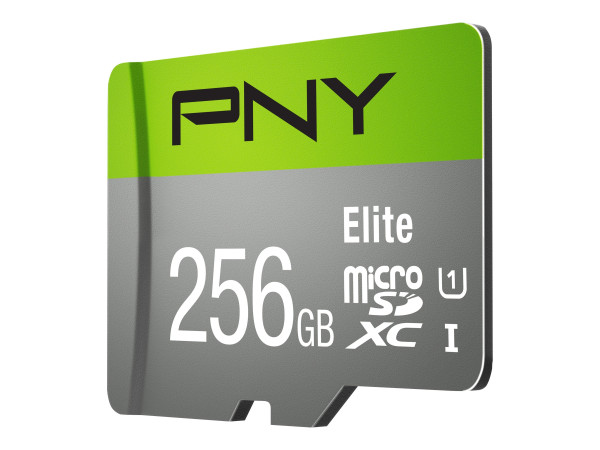 PNY Elite microSD 256 GB (grau/grün, Class 10, UHS-I)