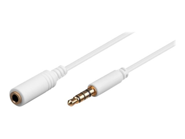 Goobay AVK 181-0200 mini (3,5 M>3,5 F) 2,0m whi Audio Verlä