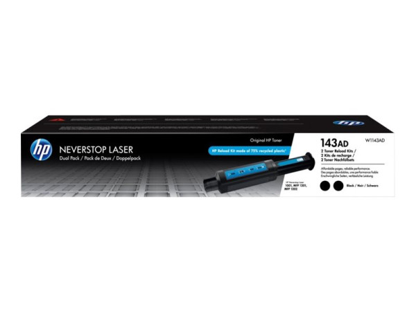 HP Neverstop Toner Reload Kit BK 143AD | 2-Pack