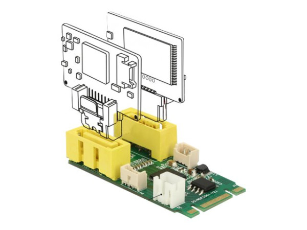 DeLOCK Konv M.2 B+M St>2xSATA Pin 8Pw St Serial-ATA