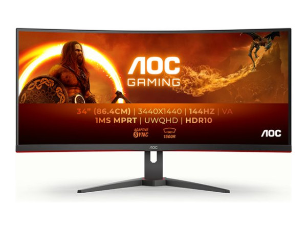 AOC CU34G2XE/BK (86 cm (34 Zoll), schwarz (matt)/rot,