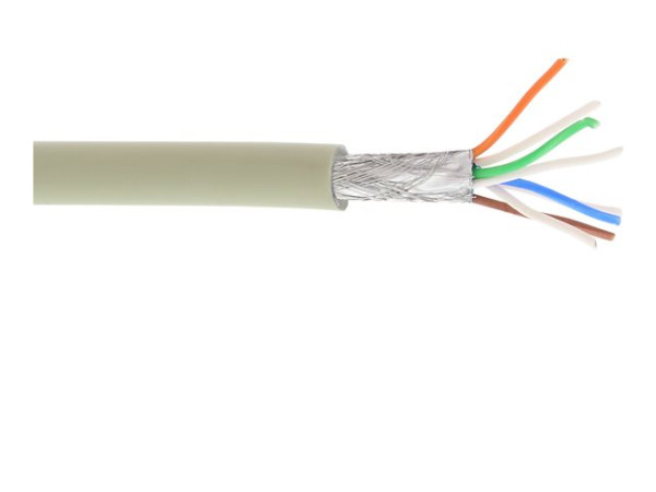 InLine® Patchkabel 100m Cat.6a S/FTP (PiMf) grau